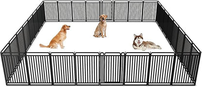 New Thickened Version Dog Playpen, 40 Inch Dog Fences for The Yard, Portable Outdoor Dog Playpen for Large/Medium/Small Dogs, Foldable Metal Dog playpen, with Doors (32 Panels, 40 Inch)