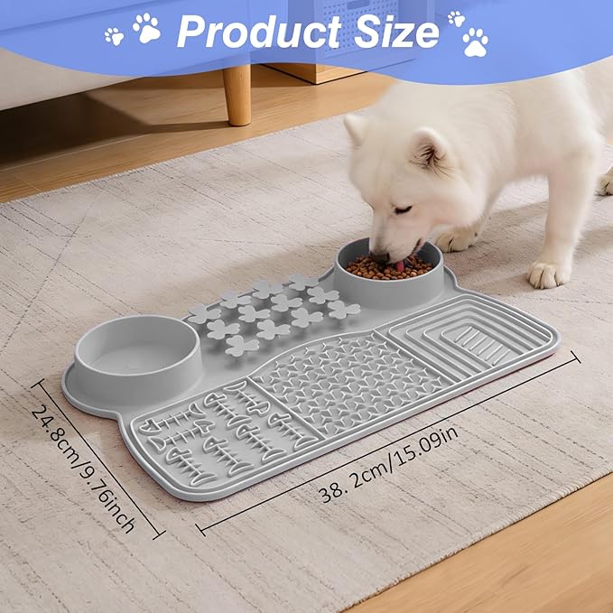 Slow Feeder Insert Dog Indoor Pet Bowl (Gray Panda)