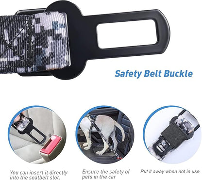 Hotsky Tactical Dog Leash Heavy Duty for Medium Large Dogs that Pull,4-6Ft Strong Bungee Shock Absorbing No Pull Dog Leash with Padded Double Handle and Car Seatbelt,ACU