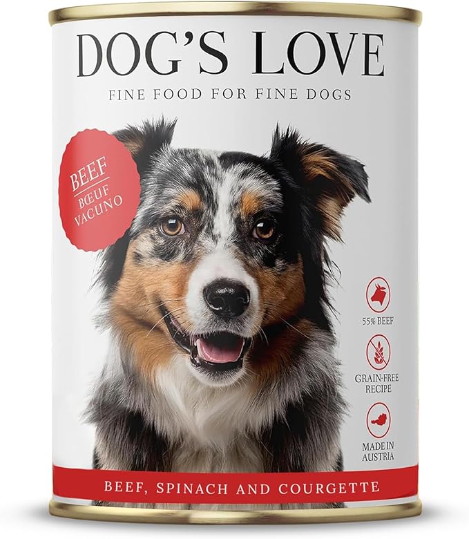 DOG'S LOVE Beef Canned Dog Food Wet, Grain-Free Wet Dog Food - Human-Grade Quality, Single Protein - Rich in Essential Nutrients, Healthy Choice for Better Digestion & Immunity - 6 Cans (14.1 Oz Each)