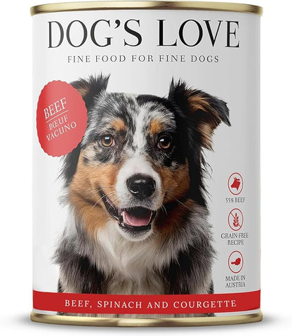 DOG'S LOVE Beef Canned Dog Food Wet, Grain-Free Wet Dog Food - Human-Grade Quality, Single Protein - Rich in Essential Nutrients, Healthy Choice for Better Digestion & Immunity - 6 Cans (14.1 Oz Each)