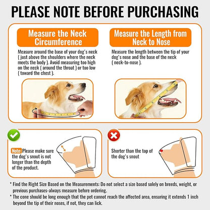 MAXFUT Soft Dog Cone Collar,Foam Cone for Dogs to Stop Licking After Surgery,Non Inflatable Dog Donut Cone (Orange, XL)