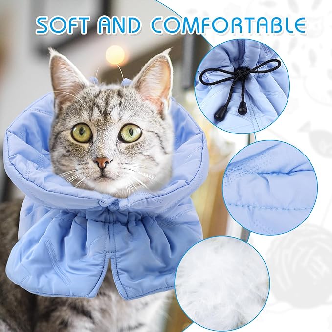 Adjustable Recovery Collar - Lightweight, Waterproof & Soft for Cats & Dogs - Prevents Licking Wounds (S)