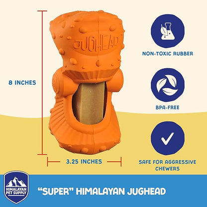 Himalayan Jughead Super Dog Chew Holder - Holds Chews & Treats for Dogs, Slows Down Fast Chewers for Long Lasting Chews - Pair with Jughead Super Insert, and Veggie Treats Like Carrots & Celery