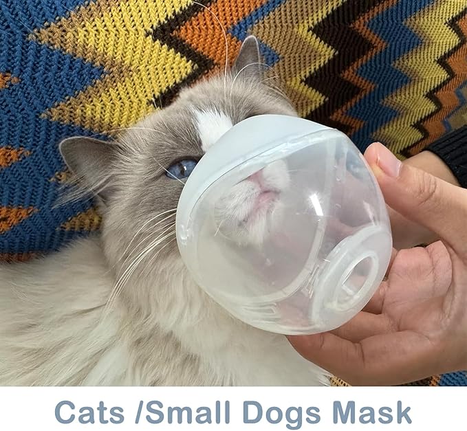 Cat Inhaler Spacer, for Cats and Small Dogs, Pet Aerosol Chamber with Silicone Mask, for First Aid at Home or Outdoors S