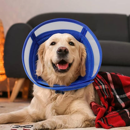 Dora Bridal Dog Cone Collar for Medium Dogs After Surgery, Soft Comfy Recovery Pet Cone Alternative, Adjustable Elizabethan Collar for Dogs to Stop Licking, Blue, M