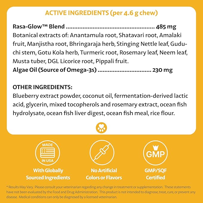 Dog Allergy Chews for Itchy Skin, Hot Spots, Paw Licking & Itchy Ears – Holistic Herbal Omega-3 Anti Itch Support with Turmeric & Shatavari – Fish Flavor – 90 Count