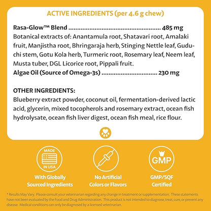 Dog Allergy Chews for Itchy Skin, Hot Spots, Paw Licking & Itchy Ears – Holistic Herbal Omega-3 Anti Itch Support with Turmeric & Shatavari – Fish Flavor – 90 Count