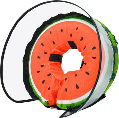 MRSOHRET Dog Cone, Dog Surgery Collar, Inflatable Cones for Small Medium Large Dogs, Watermelon Dog Recovery Collar, Does not Impede Vision