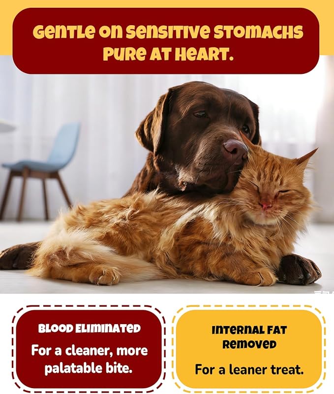 Freeze Dried Chicken Heart Treats for Dogs, Cats, Single Ingredient, Food Topper, Rich in Taurine, Organ Meat Nutrition, Freeze Dried Chicken Hearts High Protein, Training Treats 3.2oz