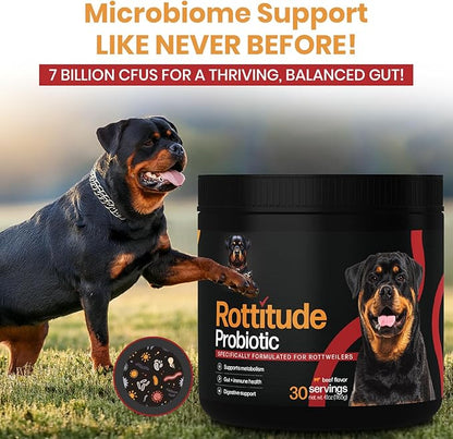 Probiotics for Dogs – Natural Dog Probiotics for Digestive Health, Gut Health, Yeast, Itchy Skin & Itchy Ears – Probiotic for Dogs – Dog Probiotic Supplement for Rottweilers
