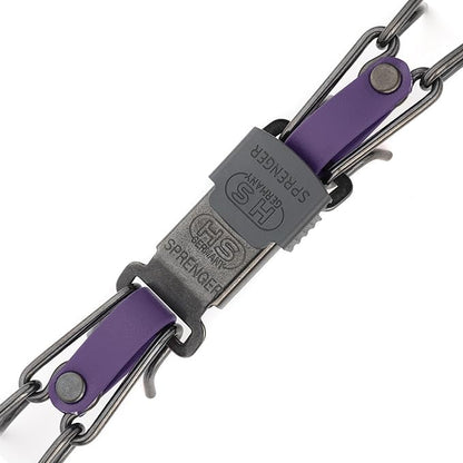 Herm Sprenger Black Stainless Steel Dog Collar with Quick Release ClicLock Buckle O-Ring Biothane Insert Training Collar Made in Germany (Violet Purple, 23in x 3.2mm(Neck Size up to19-20in))