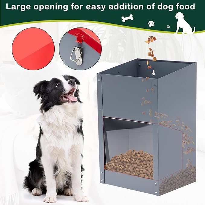 Willinglong 2 Pcs Automatic Dog Feeders for 2 Dogs and 1 Water Dispenser 25 Pound Large Breed Gravity Food Feeder Dispenser 2.2 Gallon Automatic Pet Waterer for Large Breed Cats Pets Livestock Chicken