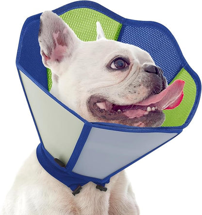 Cone for Dogs to Stop Licking - Soft Dog Cone with Double-Layer Design, Small Dog Cones Collar Alternative, Adjustable Pet Recovery Collar for Dogs After Surgery, Blue S