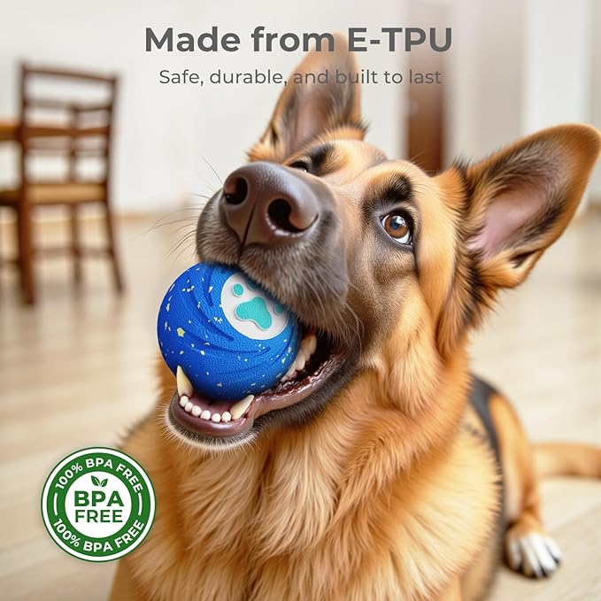 Lovkid Smart Interactive Dog Toys – Vibrating & Rolling Chew-Resistant E-TPU Dog Ball for Aggressive Chewers, USB-C Rechargeable and Waterproof, Keep Dogs Busy and Entertained