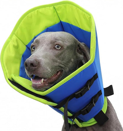 SUNFURA Soft Dog Cone, Adjustable Dog Cone Collar Alternative for Large Dogs, Comfy Pet Cones for Dogs to Stop Licking, Protective E-Collar After Surgery for Wound Healing, Blue XL
