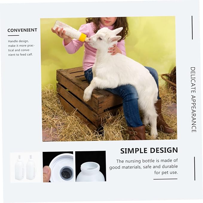 Levemolo 2pcs Durable Calf Feeding Milk Bottles Food-Grade Containers for Newborn Livestock Lightweight Portable Calf Nursing Bottle for Easy Outdoor Use