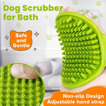 Comotech 3PCS Dog Bath Brush | Dog Shampoo Brush |Scrubber for Bath | Grooming/Washing Brush Scrubber (Blue Blue Green)