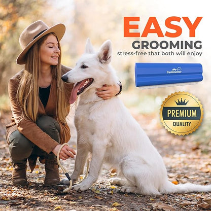 EasyGroomer Deshedding Brush for Dogs & Cats – Undercoat Grooming Tool for Short & Long Hair, Removes Loose Fur & Dirt, Reduces Shedding for Small & Large Pets, Blue