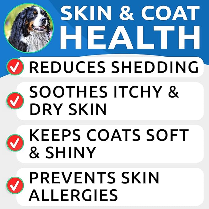 BARK&SPARK Omega 3 for Dogs - 180 Fish Oil Treats for Dog Shedding, Skin Allergy Chews, Itch Relief, Hot Spots Treatment - Joint Health - Skin and Coat Supplement - EPA & DHA Fatty Acids - Salmon Oil