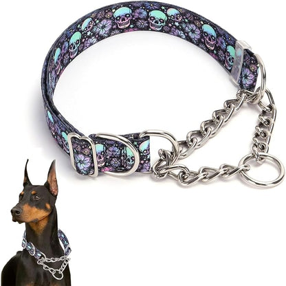 Choker Collar for Dogs，Stainless Steel Chain Martingale Collar for Dogs, No Pull Slip Cinch Choker Choke Heavy Duty Dog Collars