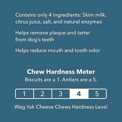Amazon Brand - Wag Yak Cheese Himalayan Dog Chews, Dog Treats for Extra Large Dogs, All Natural, High Protein for Aggressive Chewers, 55lbs and Larger, 3 Count, 15.9 oz