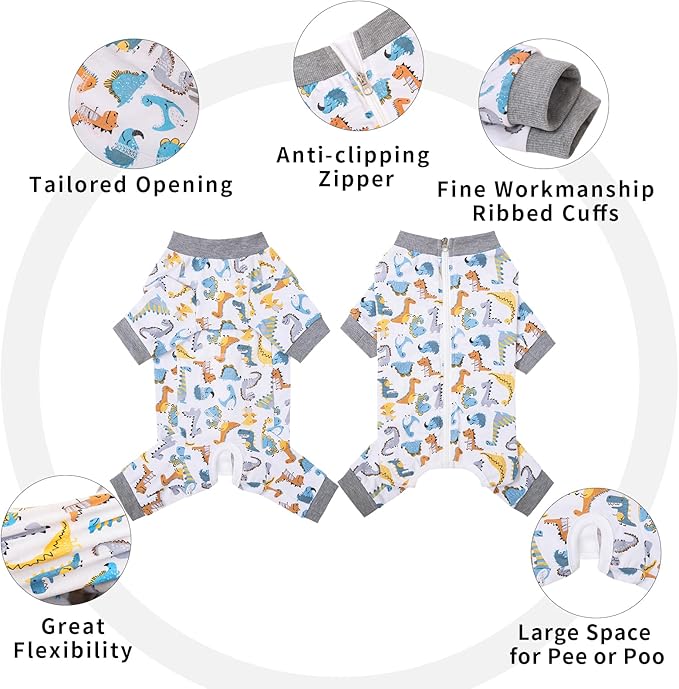 Dog Surgery Recovery Suit, Dog Onesie for Surgery Female Male Dogs, Dogs Pajamas Long Sleeve, Small Dogs Onesie, Abdominal Wound Bandages Surgical Suit, Cat Recovery Suit for Shedding Skin Disease