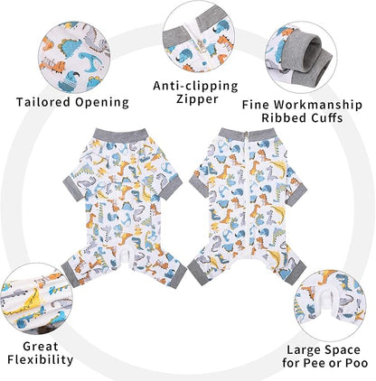 Dog Surgery Recovery Suit, Dog Onesie for Surgery Female Male Dogs, Dogs Pajamas Long Sleeve, Small Dogs Onesie, Abdominal Wound Bandages Surgical Suit, Cat Recovery Suit for Shedding Skin Disease