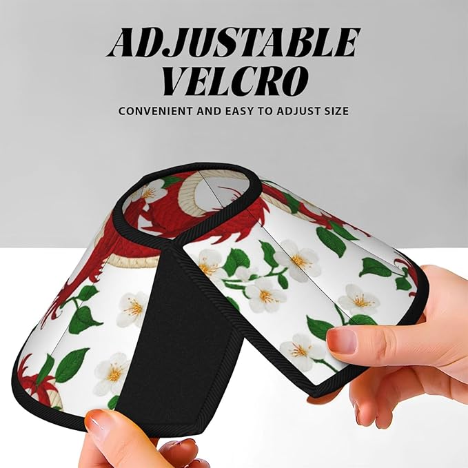 Durable Pet Recovery Neck Collar Floral Chinese Japanese Dragon Flower, Soft Dog Cones for Large Medium Small Dogs, Adjustable and Protective, Stop Licking
