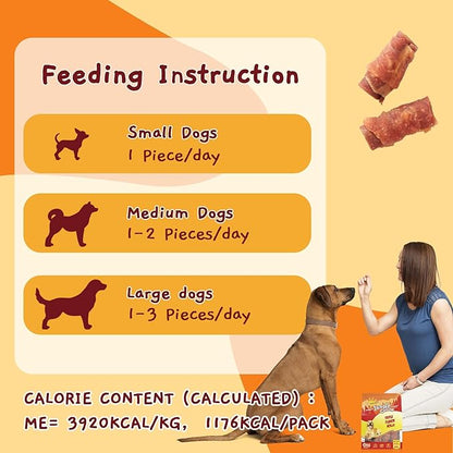Jungle Calling Triple Flavor Rolls Dog Treats, Made with Real Chicken Duck Beef Meat, Rawhide Free Dogs Snacks,Healthy, Easily Digestible, and High Protein Treat, 10.6 oz