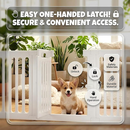 Dog Playpen with Door, Portable Large Puppy Playpen for Indoor & Outdoor Use, Tool-Free Assembly Modern Pet Play Pen for Dogs, Cats & Small Animals