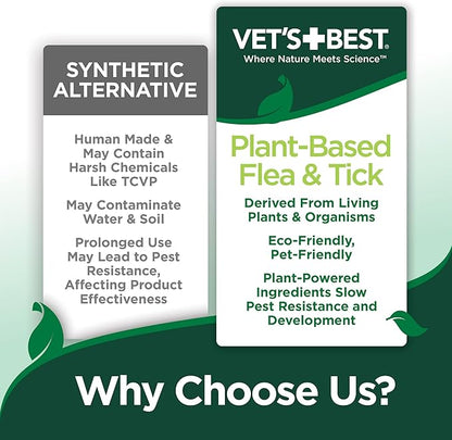 Vet's Best Flea and Tick Yard and Dog Kennel Spray, Mosquito Repellent with Certified Natural Oils, Plant Safe with Ready-to-Use Hose Attachment, Flea and Tick Prevention for Dogs, 32 oz
