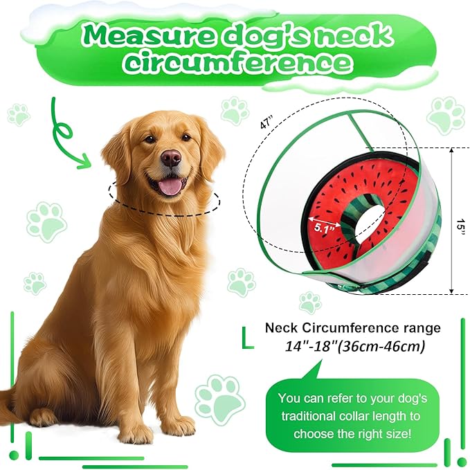 CNEO Inflatable Dog Cone Collar with Detachable Enhanced Anti-Licking Shield, Soft Neck Donut Collar for Dogs After Surgery, Adjustable Dog Cone Alternative for Large Medium Small Dogs & Cats