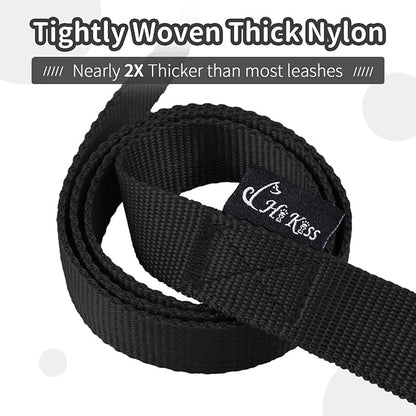 HIKISS Long Dog Leash Obedience Recall Training Agility Lead with Thickening Material for Large Dog - 15ft 20ft 30ft 50ft 100ft Training Leash (Black 30ft)