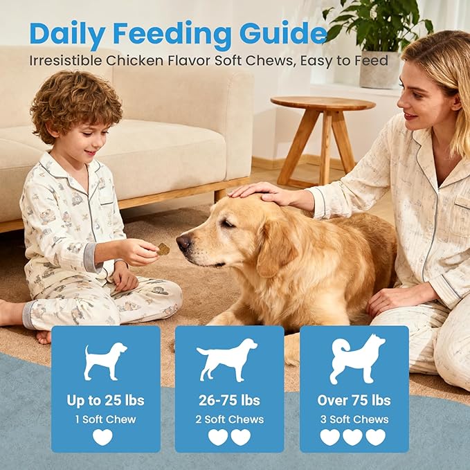 Probiotics for Dogs, Digestive Immune System Support Supplements Gut Health, Flora, Pet Dog Probiotic Supplement Soft Chews with Prebiotics for Allergy Upset Stomach, Puppy Probiotics