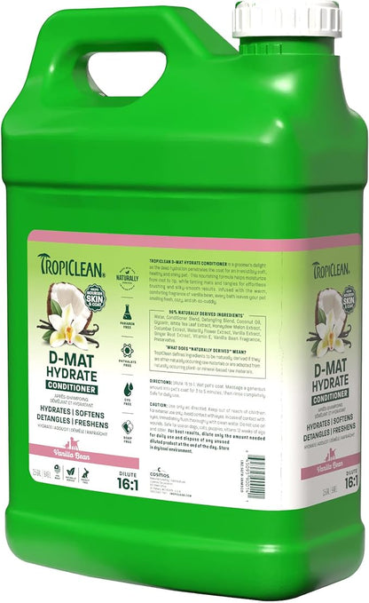 TropiClean Dog Conditioner, Professional Detangling & Moisturizing Conditioner, Puppy Safe, Made in the USA, Kiwi & Cocoa Butter Scent, 2.5 Gallon