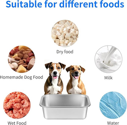 Ohtomber Stainless Steel 1.25 Gallons Large Dog Water Bowl, Metal Pet Dog Water & Food Bowl No Spilling, Outdoor Feeder Dish Plate for Cat, Big, Extra Large Pet