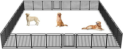 New Thickened Version Dog Playpen, 32 Inch Dog Fences for The Yard, Portable Outdoor Dog Playpen for Large/Medium/Small Dogs, Foldable Metal Dog playpen, with Doors (32 Panels, 32 Inch)