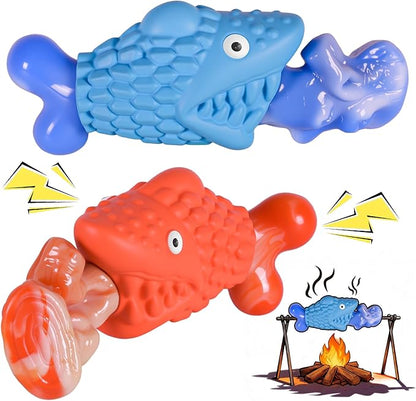 Kseroo Tough Dog Toys for Aggressive Chewers: 2 Pack Indestructible Dog Toys to Keep Them Busy, Tough Chew Toys for Large Dogs, Nylon & Rubber Dog Chew Bones, Squeaky Dog Toy for Large Breed