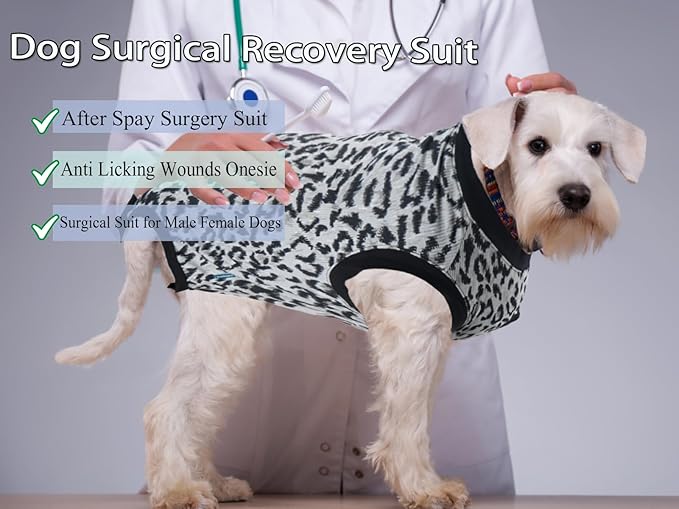 Dog Surgical Recovery Suit, After Spay Abdominal Wounds Post Surgical Suit for Dogs Female Male Dog Onesies, Anti Licking Breathable Dog Shirt for Small Large Dogs, Dog Surgery Collar Alternatives