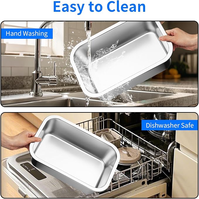 Ohtomber Stainless Steel 1.25 Gallons Large Dog Water Bowl, Metal Pet Dog Water & Food Bowl No Spilling, Outdoor Feeder Dish Plate for Cat, Big, Extra Large Pet