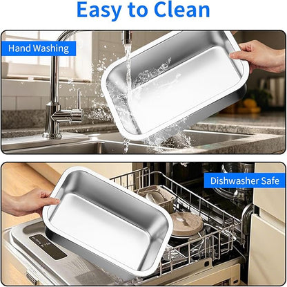 Ohtomber Stainless Steel Dog Bowl - 2.65 Gallons Metal Large Pet Dog Water & Food Bowl, Outdoor Feeder Water Trough Dish Plate for Cat, Big, Extra Large Breed