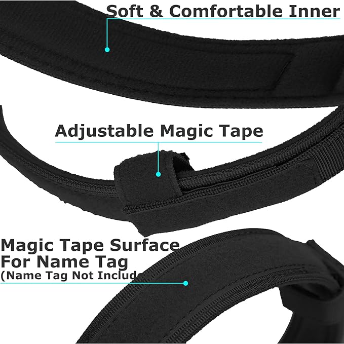 Dog Tactical Collar Military Dog Training Collar Control Handle and Heavy Metal Buckle for Medimum Large Dog Training Behavior Aids Black L
