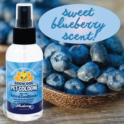 Bodhi Dog Natural Dog Cologne (Blueberry) - Premium Scented Deodorizing Pet Perfume with Conditioner for Dogs & Cats - Keeps Pets Fresh & Clean - Gentle and Safe Formula, Made in USA (4 Fl Oz) | Natural, Premium Scented, Deodorizing, with Conditioner, ...