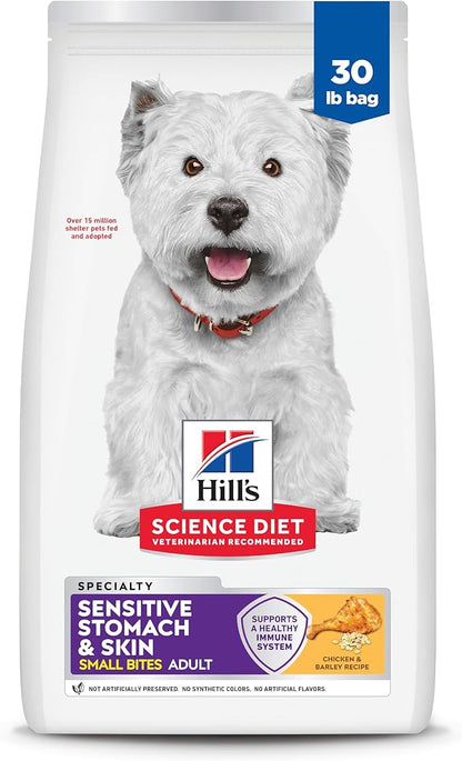 Hill's Science Diet Adult Sensitive Stomach & Skin Small Bites Dry Dog Food, Chicken, 30 lb. Bag