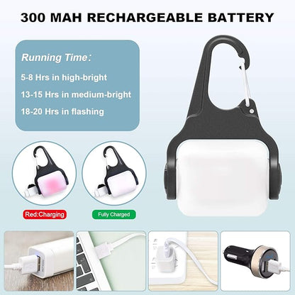 Dog Lights for Night Walking, Clip on Dog Collar Light - 3 Modes, USB-C Rechargeable, IP65 Waterproof, LED Safety Light for Running, Camping, Climbing, Bike