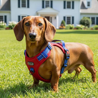 Tactical Dog Harness for Large Medium Dogs No Pull Adjustable Pet Vest with Reflective Straps Front & Back Clips Handle for Hiking Walking Hunting– 4 Sizes with or Without Leash (RED, S)