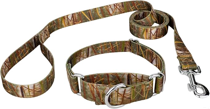 Country Brook Petz - Waterfowl Camo Martingale Dog Collar and Leash - Camouflage Collection Featuring Rugged Designs (1 Inch, Large)