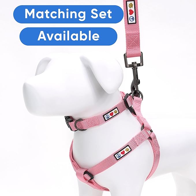 Pawtitas Solid Step-in Dog Harness – Adjustable No-Pull Vest for Puppies to Seniors, Safe & Comfortable S Millennial Pink