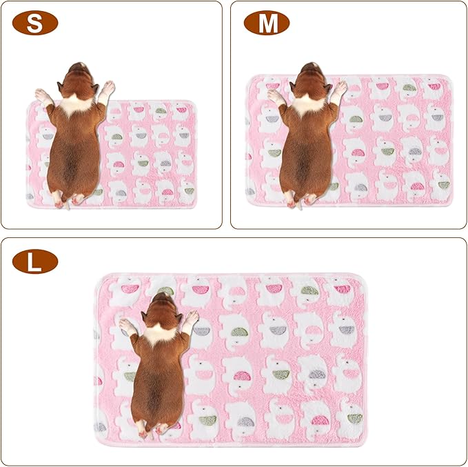 1 Pack 3 Blankets Super Soft Fluffy Premium Fleece Pet Blanket Flannel Paw Printed Throw for Dog Puppy Cat (Large 41x31'', Pink, Yellow, Blue)